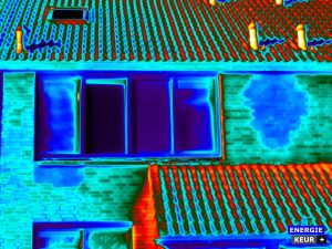 Thermografie bij een lekkage bij de dakgoot