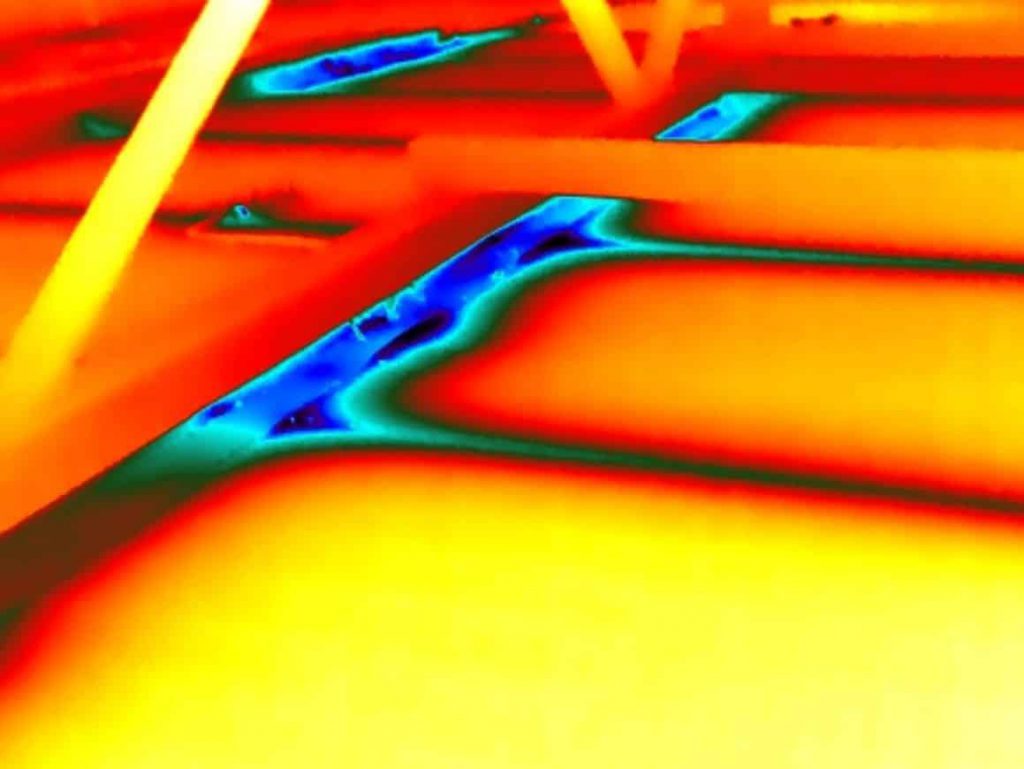 Warmtebeelden van een thermografie inspectie van een vriescel